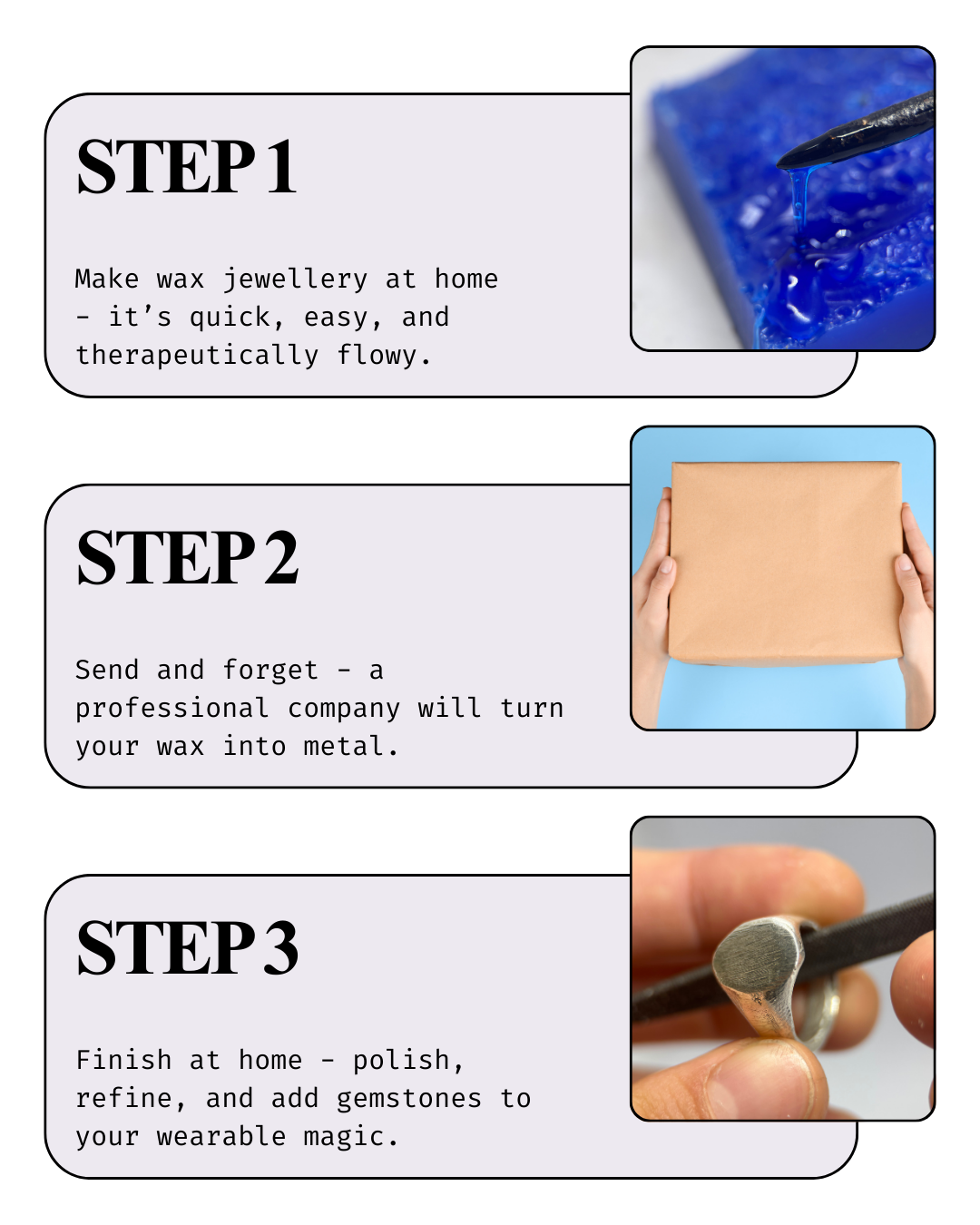 How to make jewellery out of wax.
